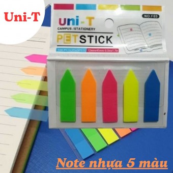 Note nhựa 5 màu Uni-T